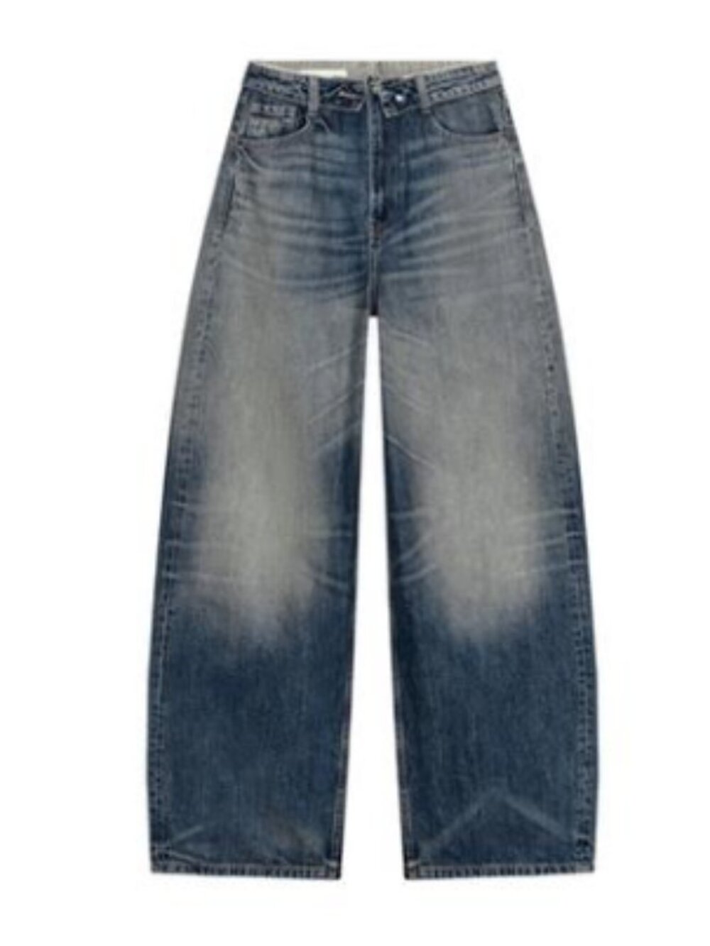 Zara TRF Mid-Rise Folded Waist Jeans